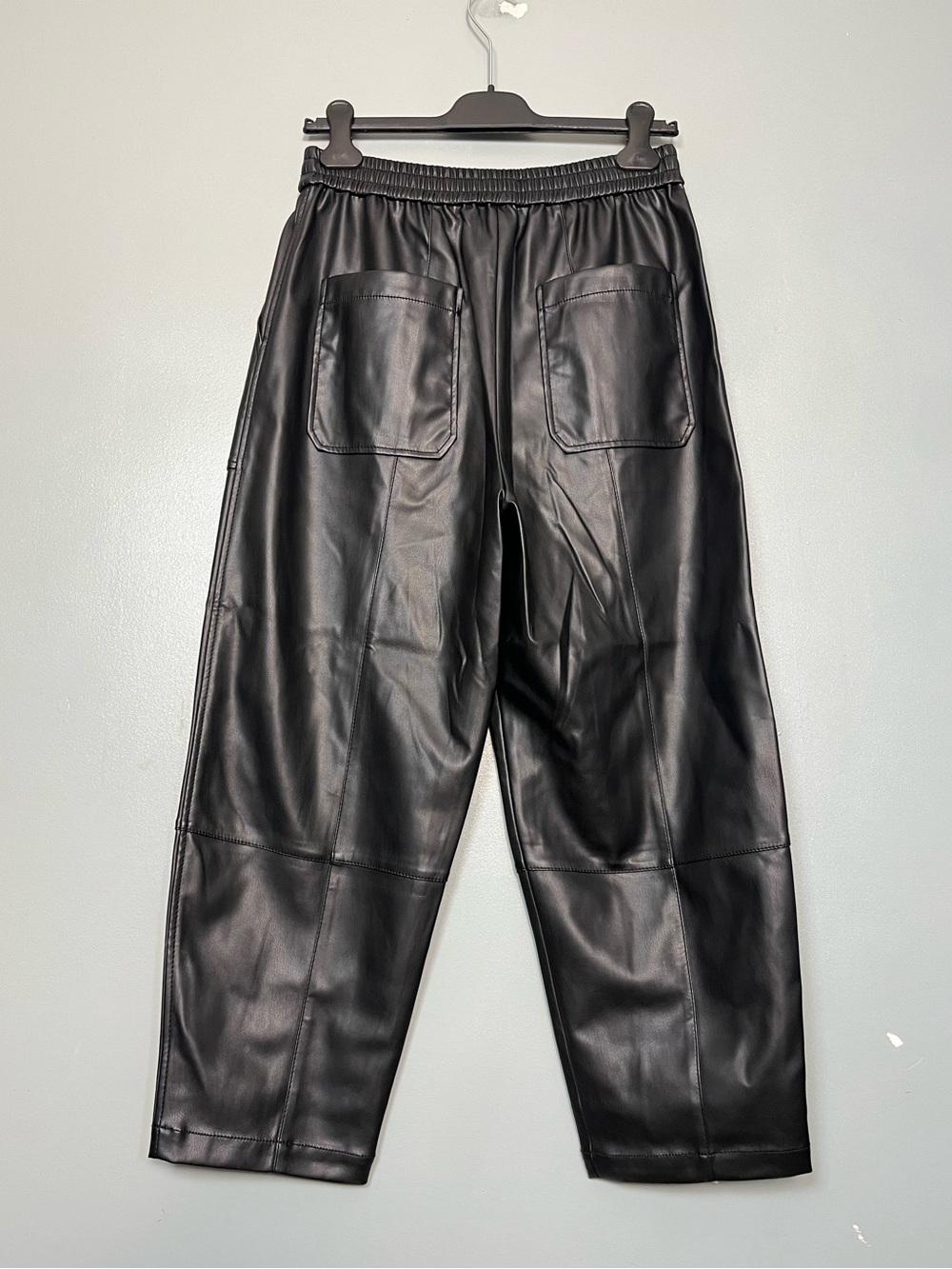 3.1 Philip Lim NWT Faux Leather Barrel Leg Pull On Trousers Balloon Pants Size M - Picture 3 of 9